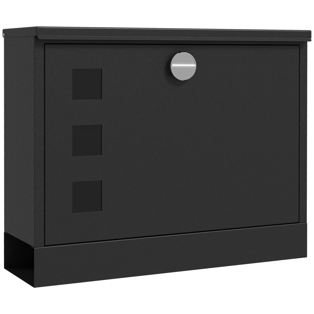 Cassetta postale da parete in metallo ¨C Xylo ¨C Grigio antracite con serratura 36,5x11,5x29cm