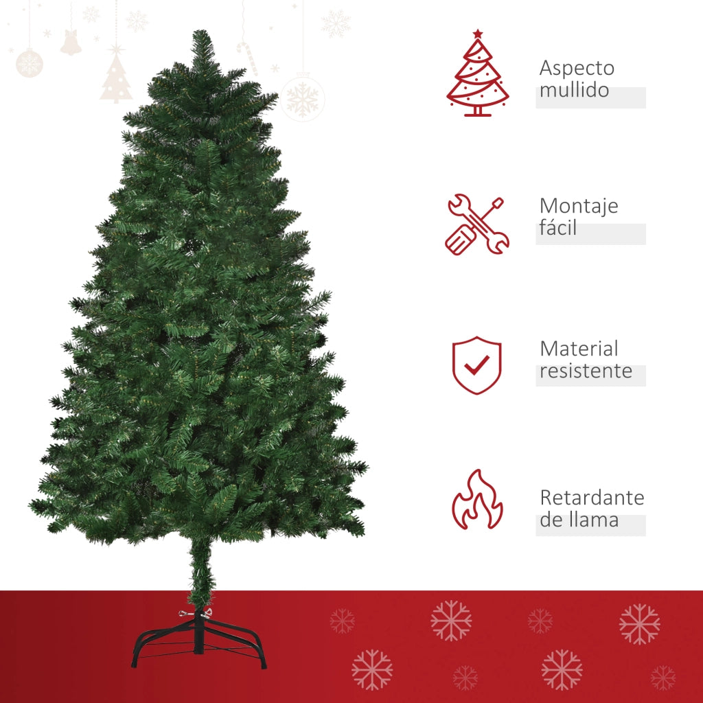 Albero di Natale Artificiale 150 cm ¨C Xylo ¨C 454 Rami PVC Ignifugo Base Pieghevole Verde