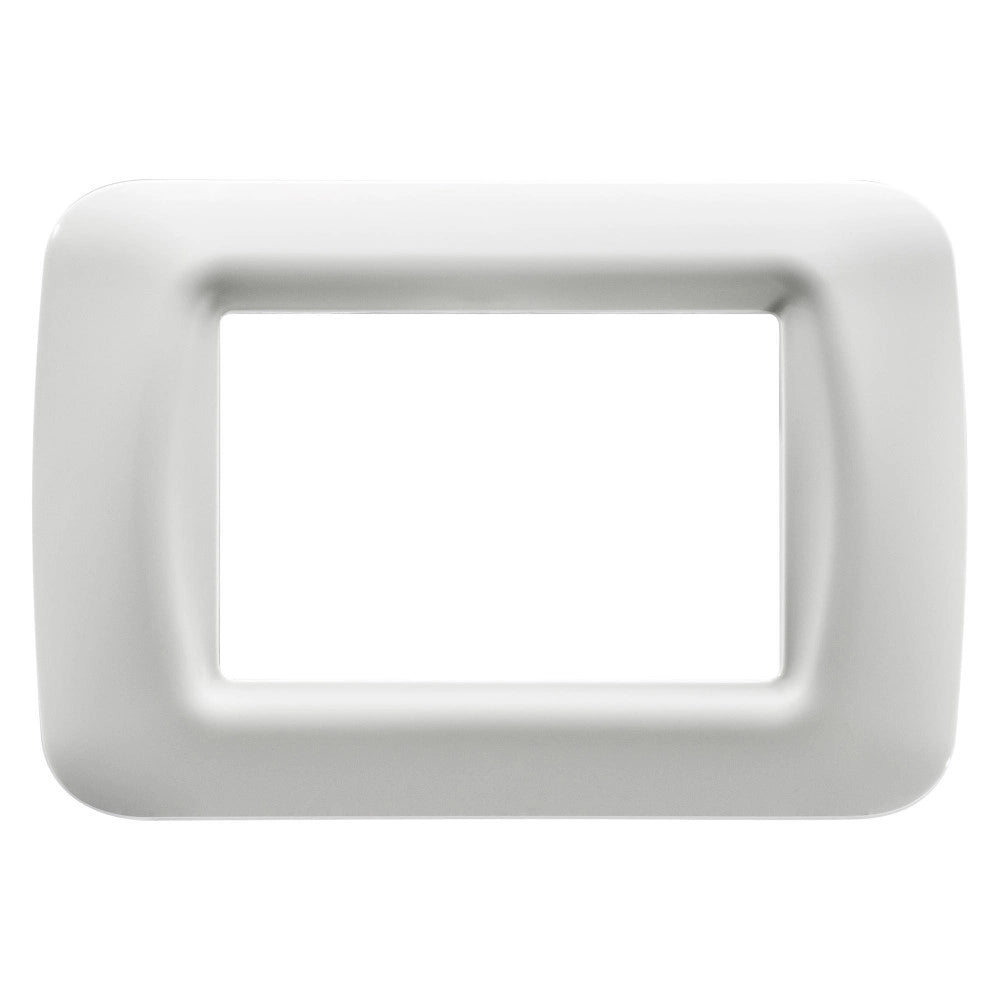 Placca top system - in tecnopolimero finitura lucida - 3 posti - bianco nuvola