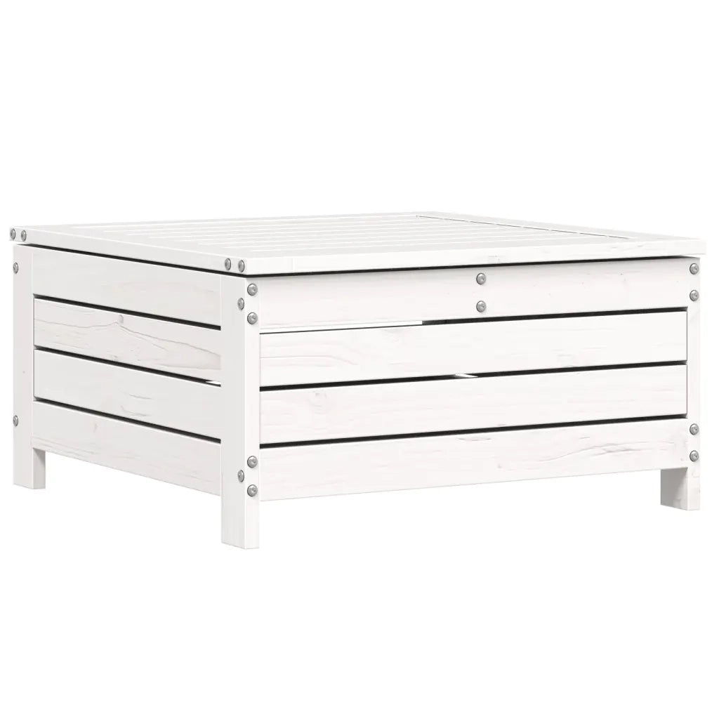 Set Salotto da Giardino 4 pz | Set di Mobili da Esterno Bianco in Legno Massello di Pino