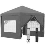 Gazebo pieghevole 3x3 m ¨C Xylo ¨C 4 pareti laterali anti-UV con borsa trasporto grigio