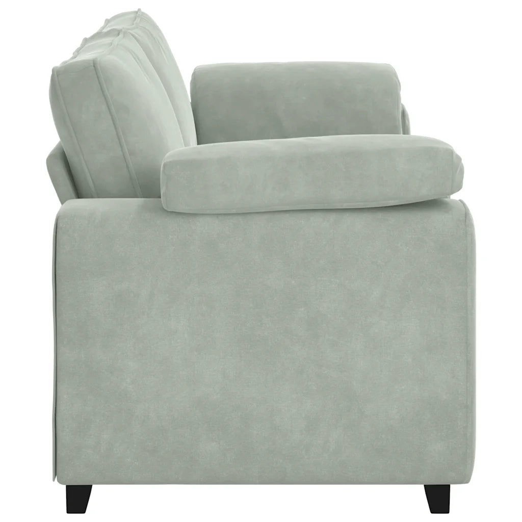 Divano a 3 Posti-Sofa 3 Posti Grigio Chiaro 178 cm in Velluto