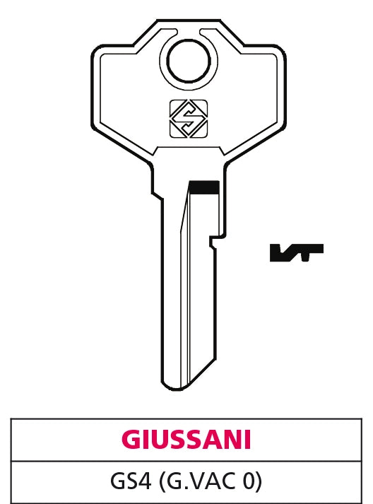 Silca CHIAVE OTTONE GS4 (G. VAC 0) GIUSSANI 20.00 pz