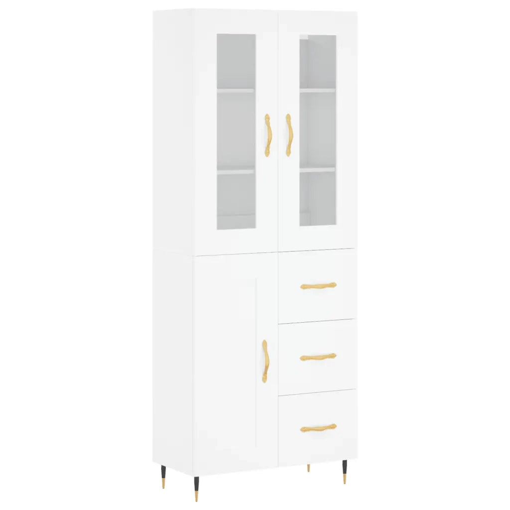 Credenza | Madia | Buffet da pranzo | Armadio da pranzo Bianca 69,5x34x180 cm in Legno Multistrato