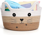 Organizzatore decorativo per giocattoli con orecchie per gatti e cani - 20 x 10 cm - disponibile in bianco, kaki e marrone
