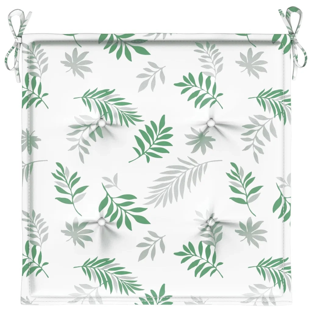 Cuscini per Sedia 2 pz Motivo a Foglie 40x40x3 cm Tessuto 361020