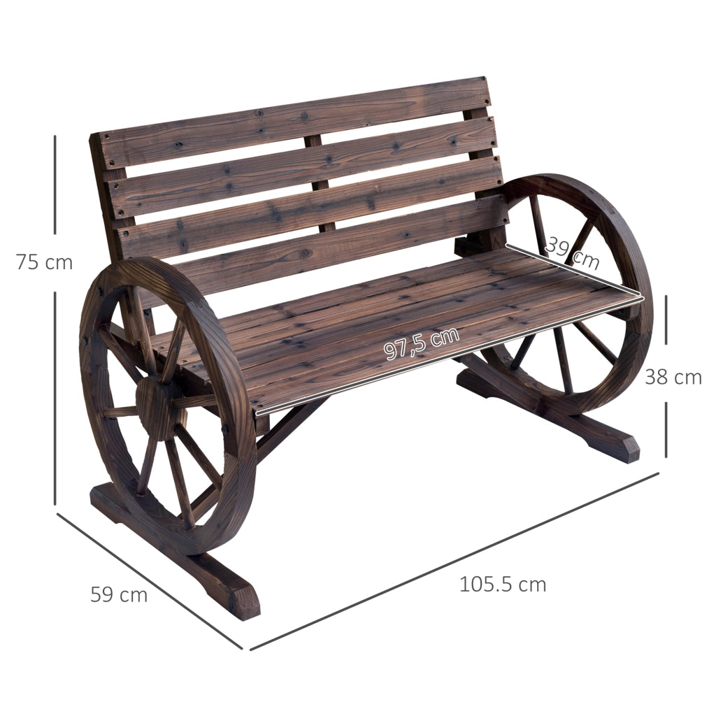 Panchina da Giardino in Legno ¨C Minimal ¨C Carbonizzato 105.5x56x79 cm