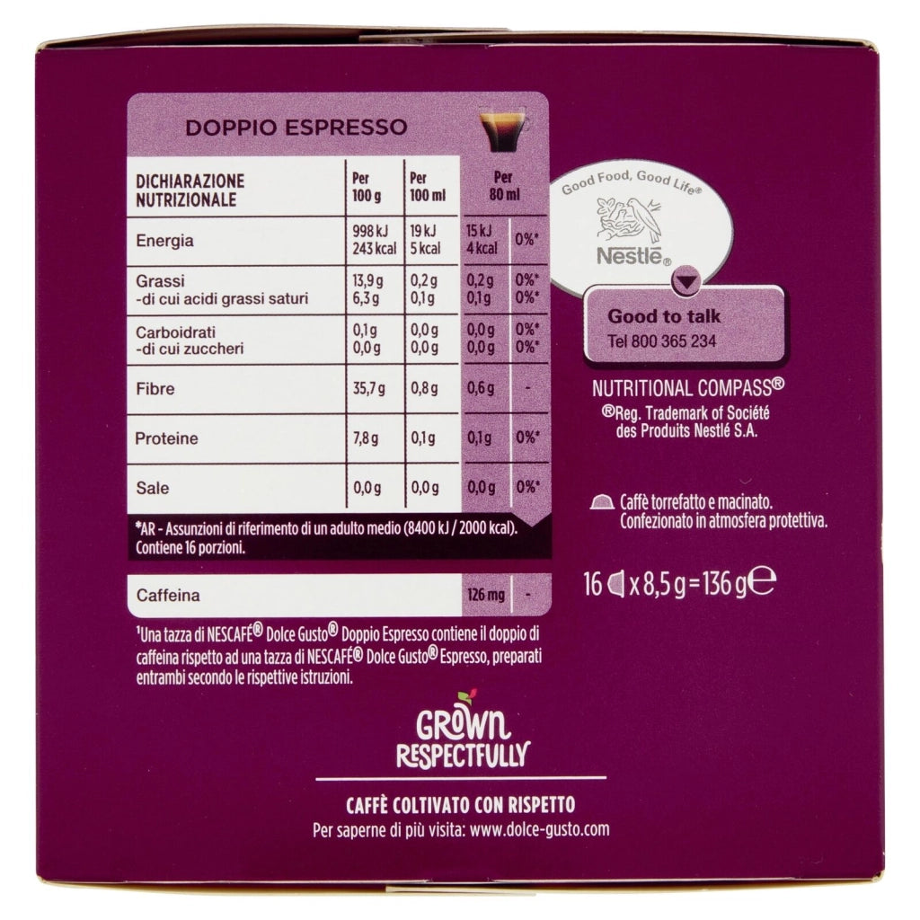Nescafé Dolce Gusto Caffè Doppio Espresso 16 Capsule