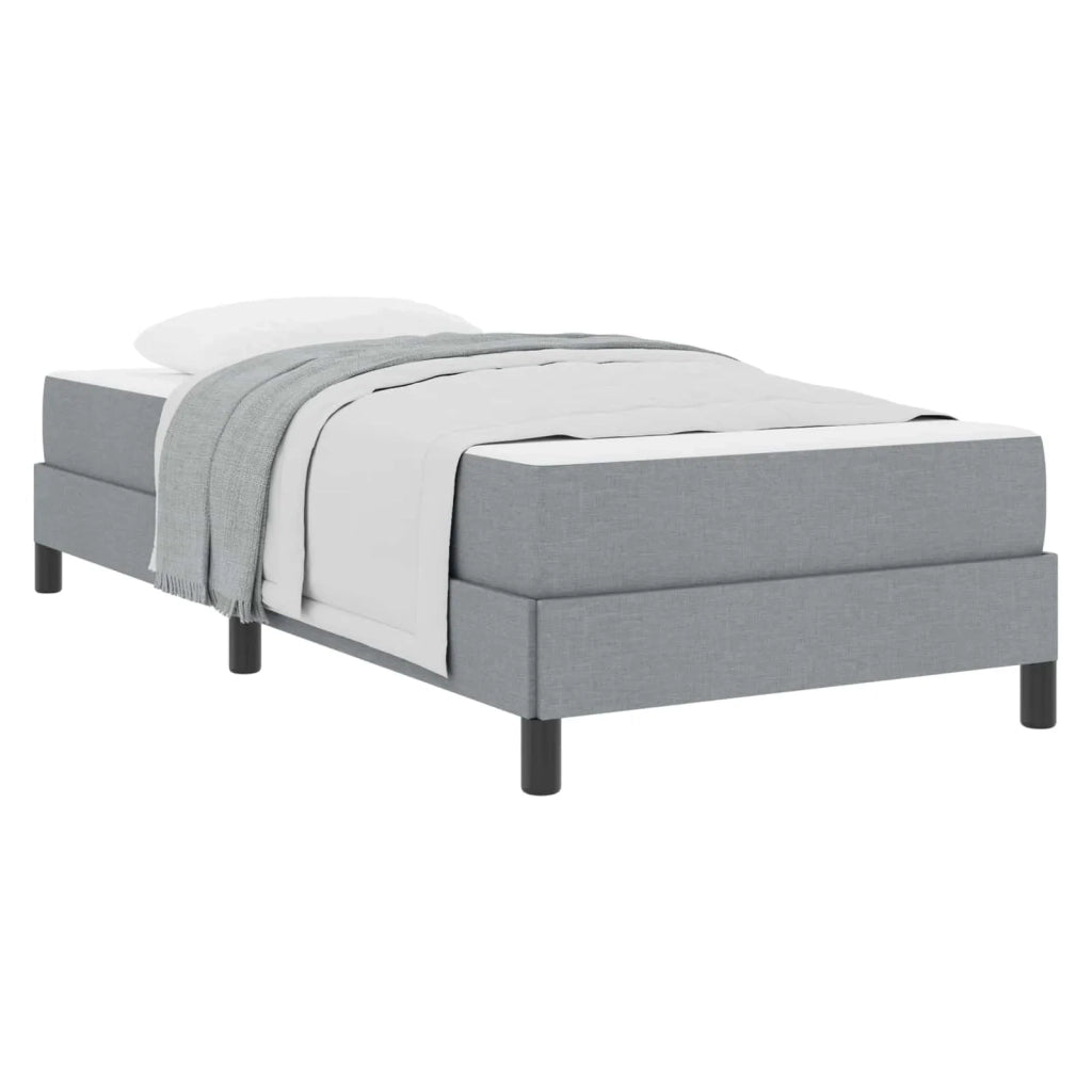 Letto a molle con materasso Grigio chiaro 90 x 200 cm Tessuto