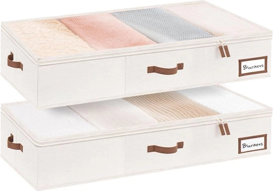 Organizzatore per Tessuti di Letto - 2 Pezzi - Bianco Ivo
