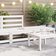 Set Divani da Giardino 2 pz Bianchi in Legno Massello di Pino 805696