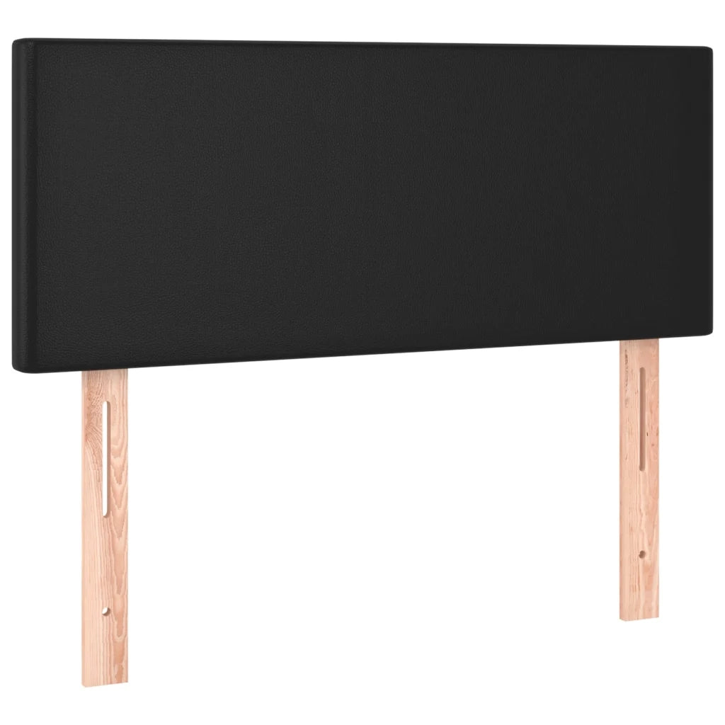 Letto singolo | Letto per adulti | Giroletto a Molle con Materasso e LED Nero 90x200 cm Similpelle