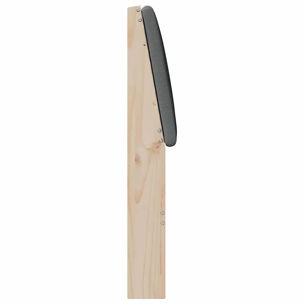 Testiera imbottita Grigio scuro 120 cm Pino massello 879295