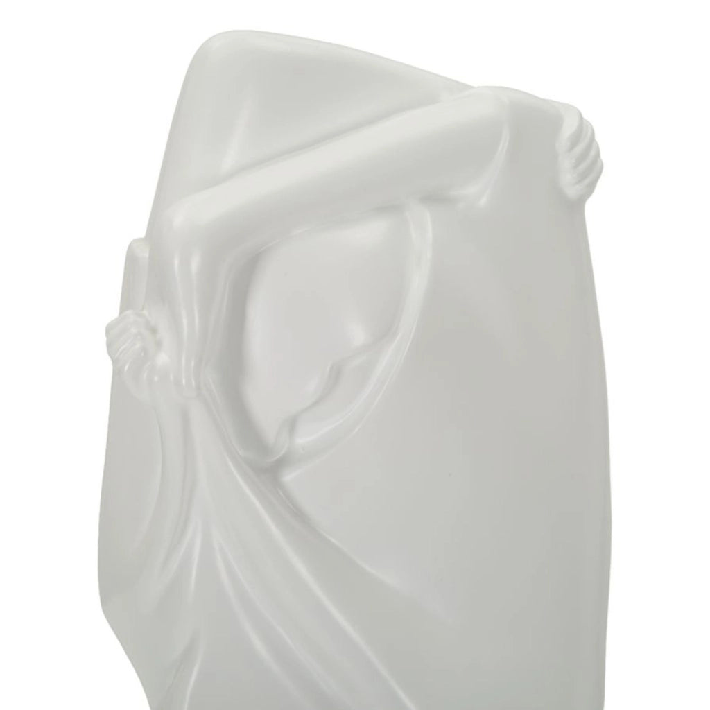 Scultura Astratta Figura Femminile in Poliresina Bianco Opaco