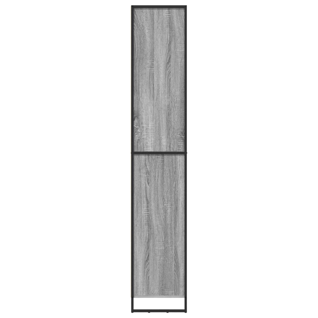 Set di 2 mobili alti rettangolari moderni con ante 79 x 36 x 200 cm in legno ingegnerizzato grigio Sonoma 02_0056106