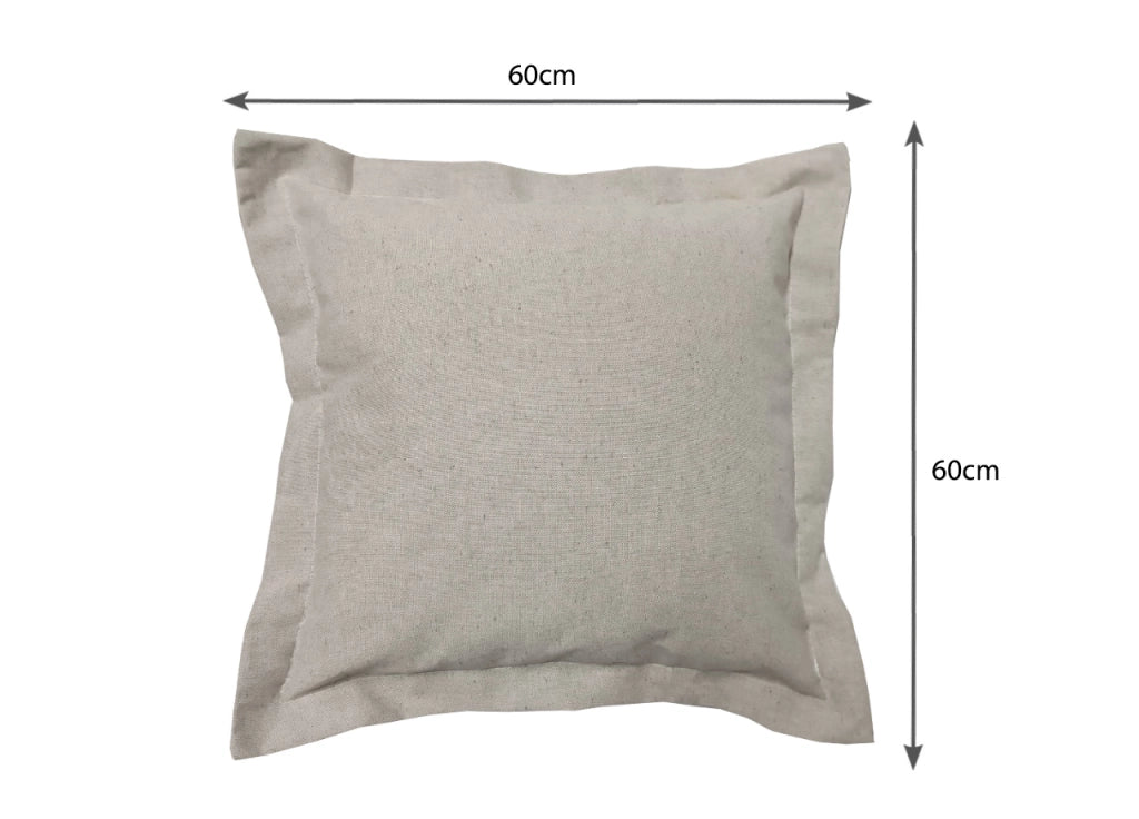 Federa Per Cuscino Arredo Casa Chiusura Zip Fodera Tinto Filo Tinta Unita SV - 60x60 - Grigio