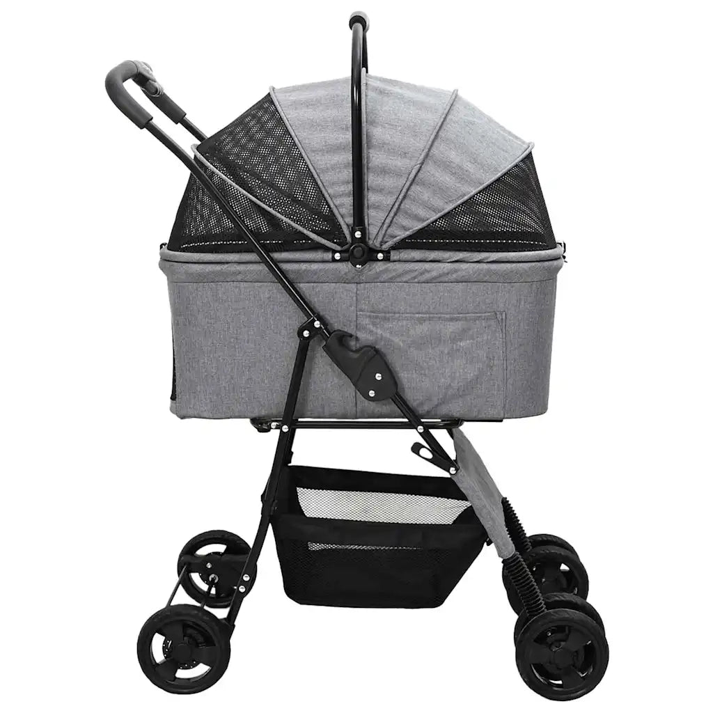 Passeggino pieghevole per animali Grigio 81 x 47 x 99 cm CFW4478181