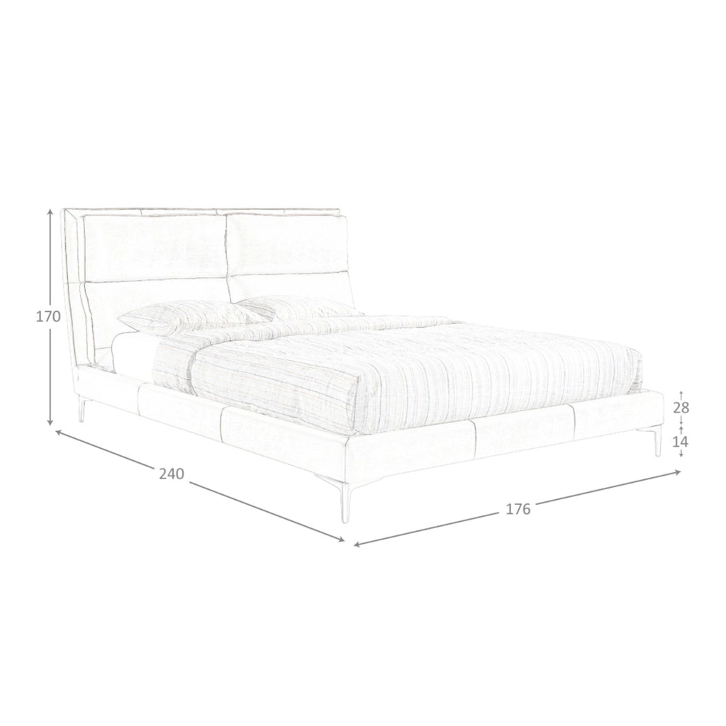 Letto in similpelle color visone