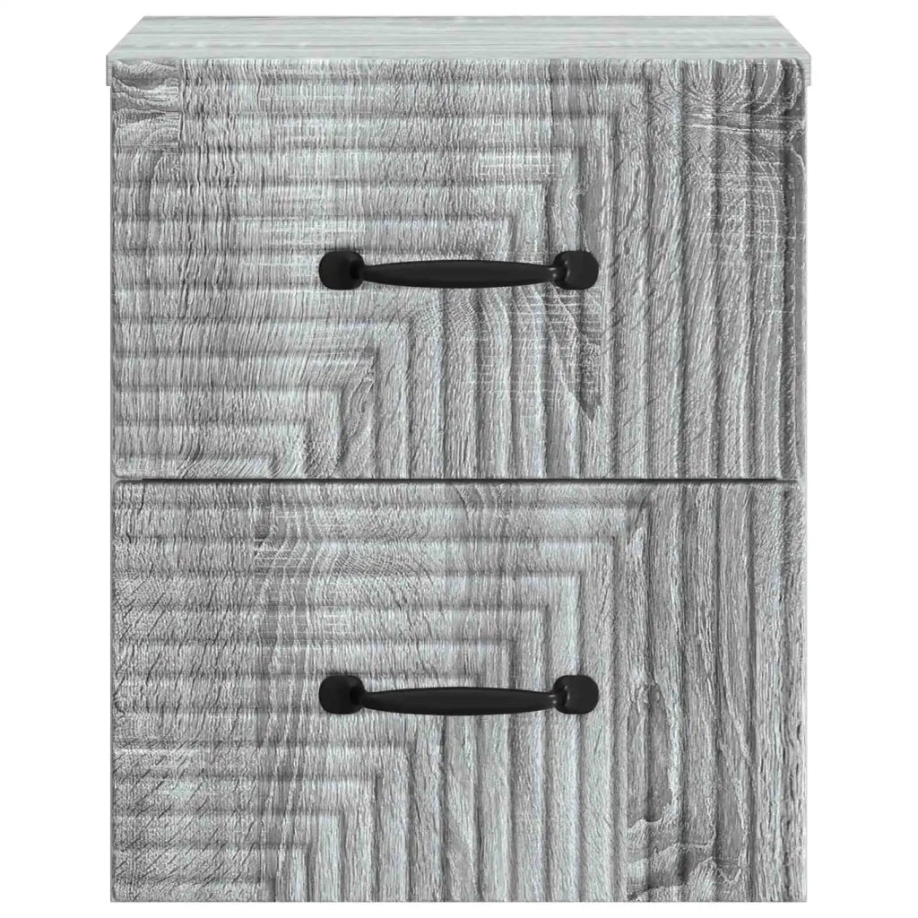 Comodino | Armadio da Notte | Mobiletto da notte a muro Grigio Sonoma 34,5 x 33 x 40 cm