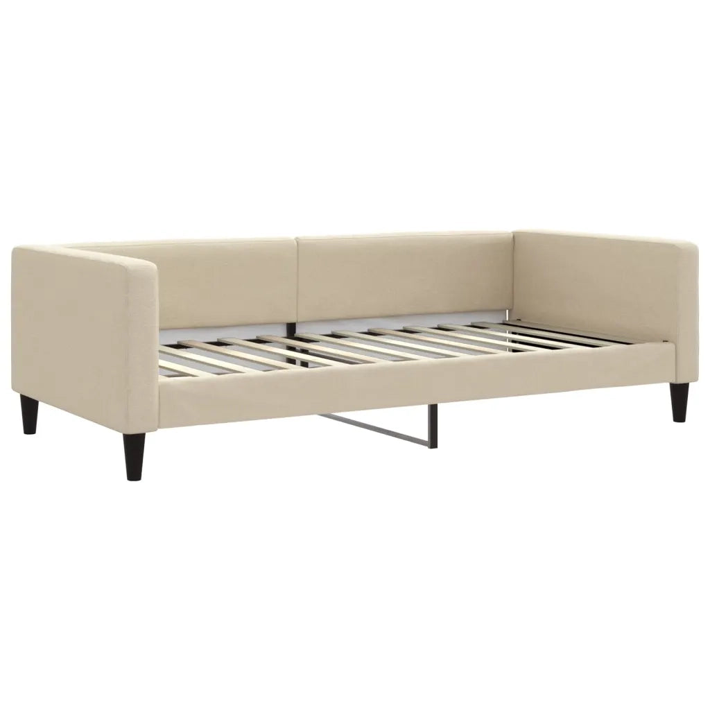 Letto singolo | Letto per adulti | Letto da Giorno Crema 100x200 cm in Tessuto