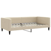 Letto singolo | Letto per adulti | Letto da Giorno Crema 100x200 cm in Tessuto