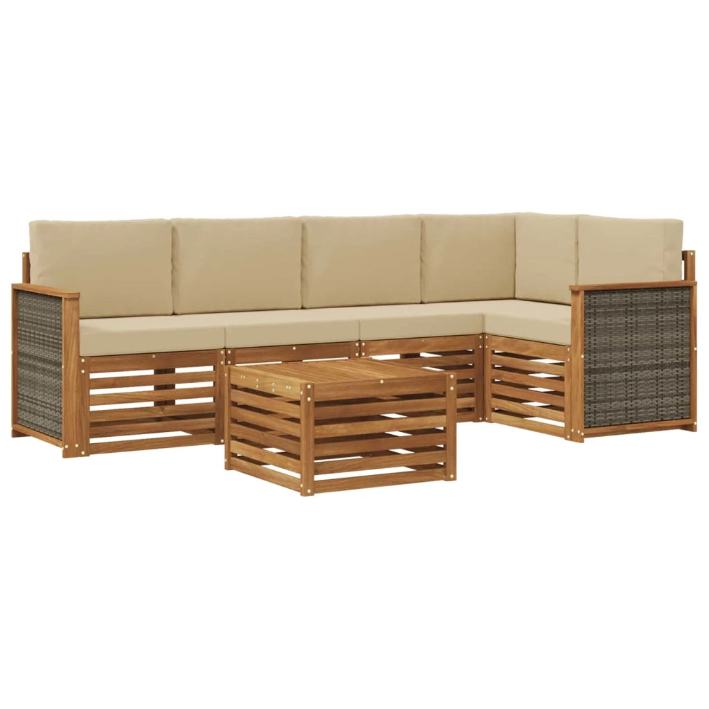 Set di divani da esterno 5 pz Naturale 3384379