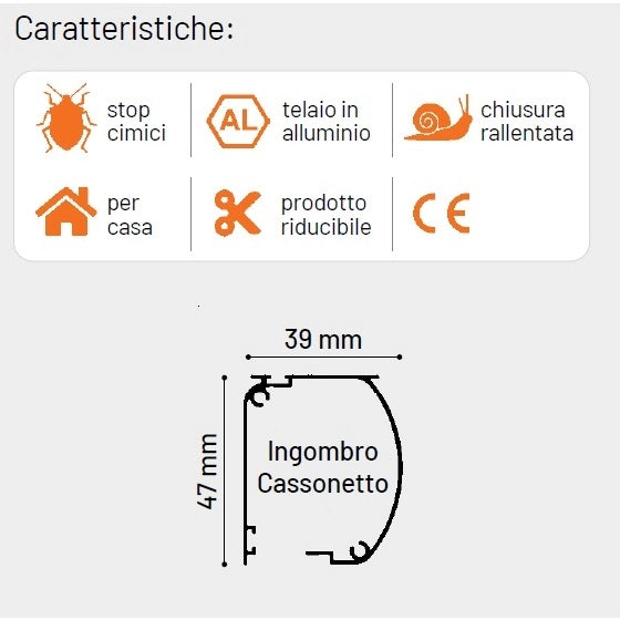 ZANZARIERA RULLO FLASH 80XH160CM BIANCA FINESTRA