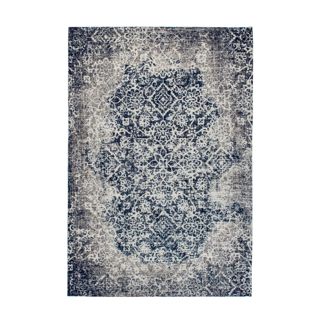 Tappeto Jacquard River 130 Grigio e Blu Vintage