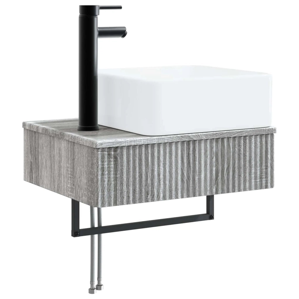 Set di mobili per il bagno 6 pz Sonoma grigio 3407132