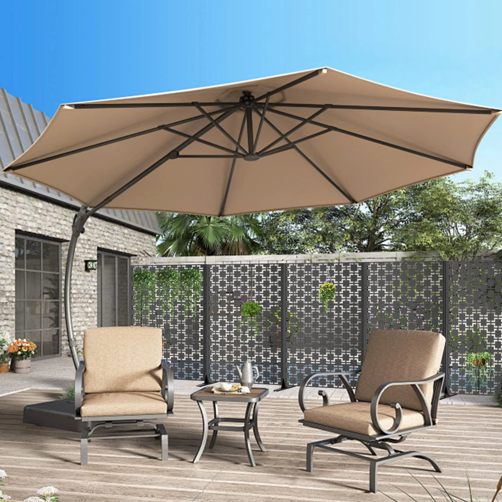 Paravento da Giardino in Metallo ¨C MINIMAL ¨C 183x116 cm, per Balcone, Patio e Terrazza