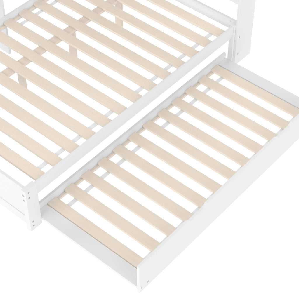LETTO DIVANO estraibile 140x200 cm bianco con prese e 2 USB