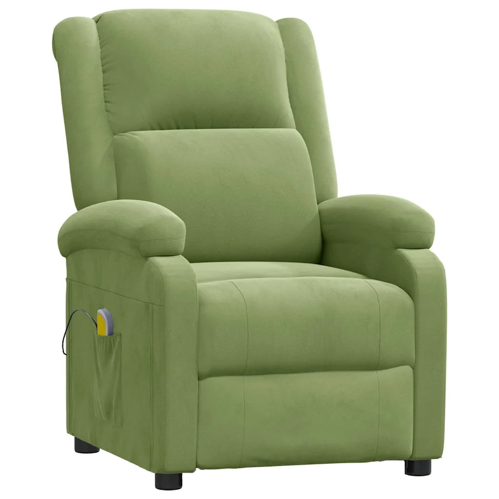 Poltrona Massaggiante Verde Chiaro in Velluto 342413