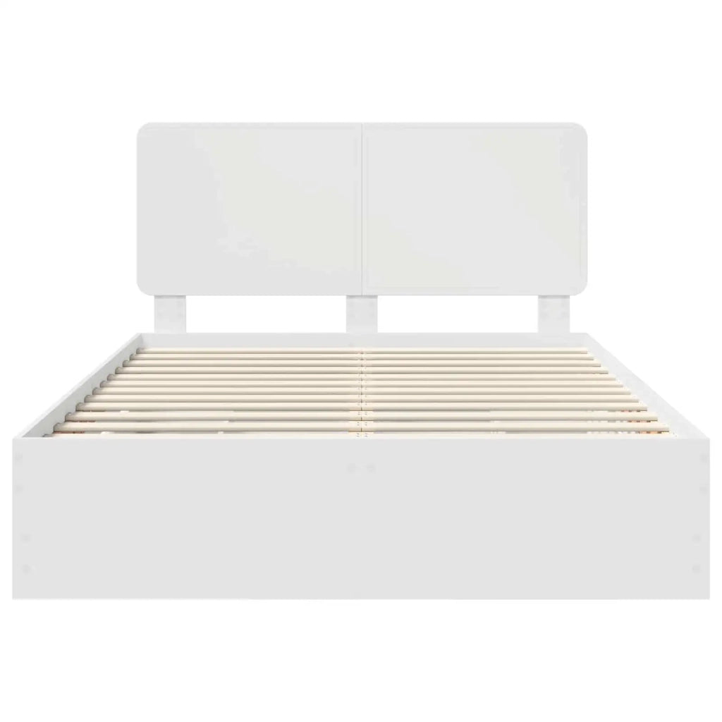 Letto matrimoniale | Letto per adulti | Struttura del letto Bianco 140 x 190 cm Legno Ingegnerizzato