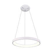 Trade Shop - Lampadario Pendente Led 30w Cct Lampada Sospensione Circolare 38m Luce Cucina Bar - Bianco