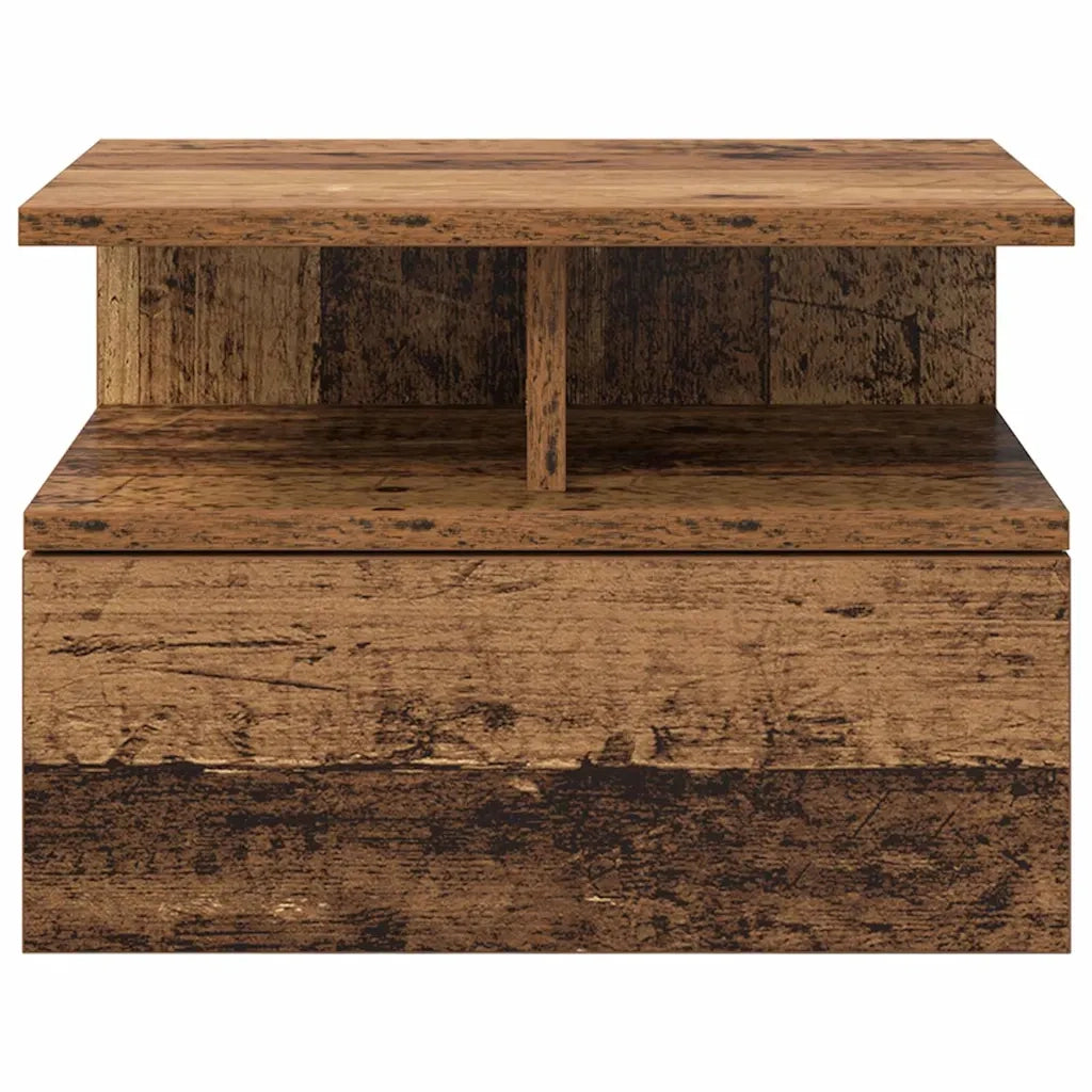 Comodino a Muro 2 pz-Set di 2 Tavolino da notte sospeso Legno vecchio 40 x 31 x 27 cm