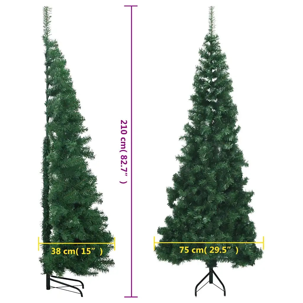 Albero di Natale Artificiale ad Angolo con Supporto Verde 210 cm PVC 329165