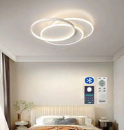 Plafoniera LED 3 Cerchi 70W Ø49cm – Dimmerabile con Telecomando + App, 3 Tonalità CCT 3000K 4200K 6400K, 6.440 lm, Luce 360°, Memoria Impostazioni da Telecomando, Design Moderno