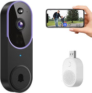 Deurbel wireless - Dei con telecamera - Deurbel wireless con telecamera per famiglia - Videodeurbel sicuro con visione notturna HD e funzione di intercomunicazione a distanza - Sicura protezione domestica - Blu