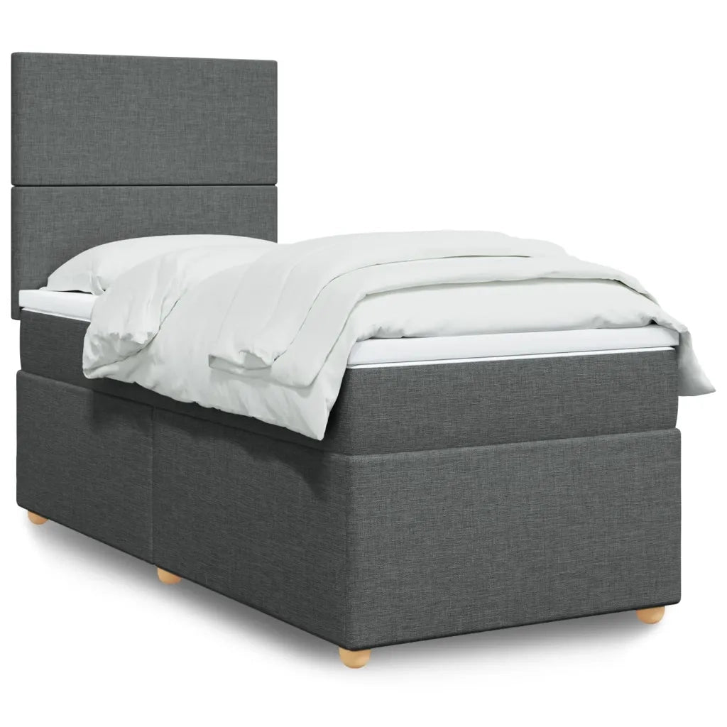 Giroletto a Molle con Materasso Grigio Scuro 100x200 cm Tessuto 3293485