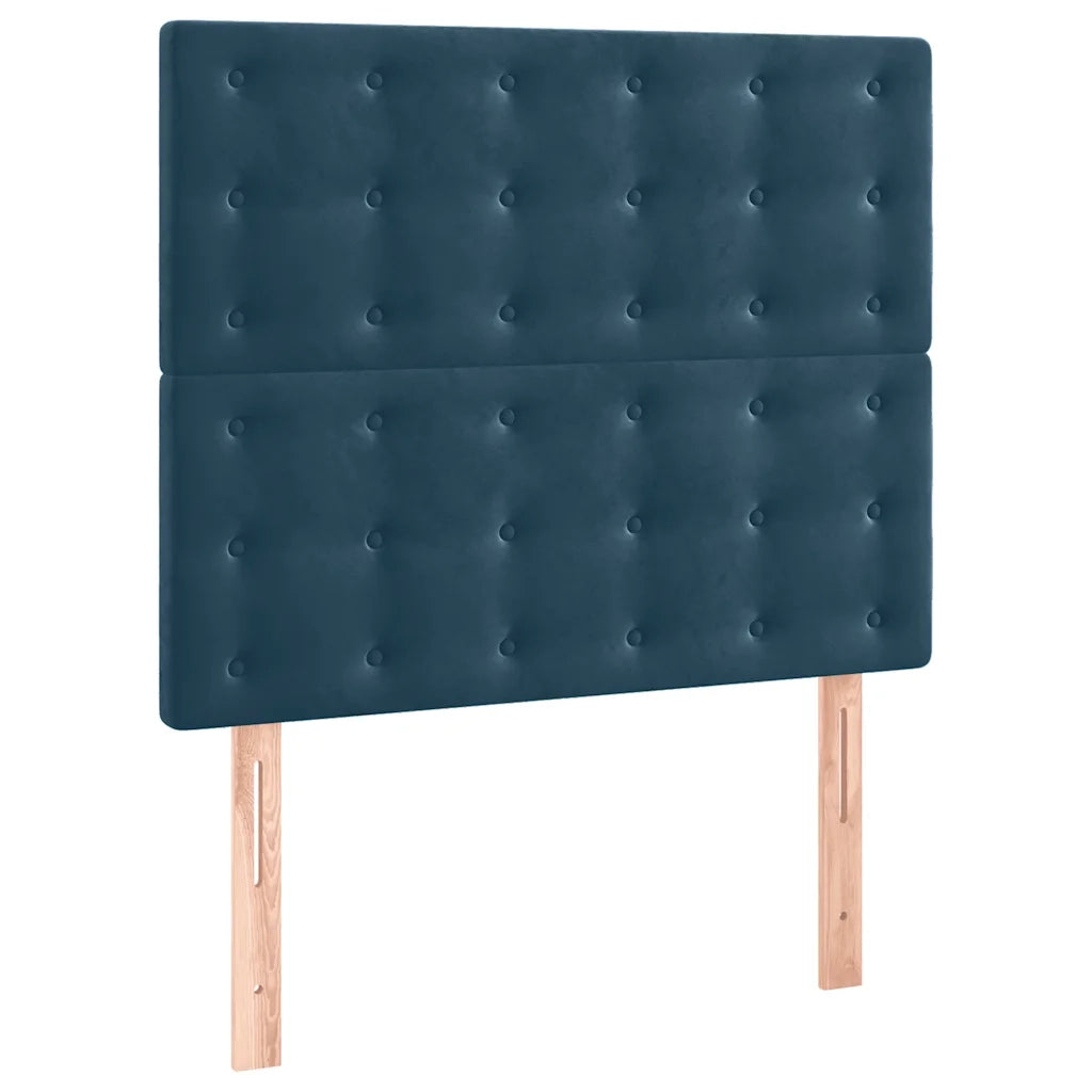 Giroletto a Molle con Materasso Blu Scuro 90x200 cm in Velluto