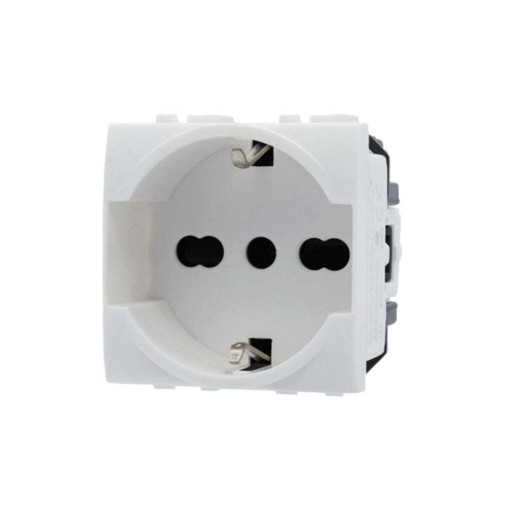 EcoPrice Presa Schuko 2P+T 10/16A 250V Style Bianco SD41400B