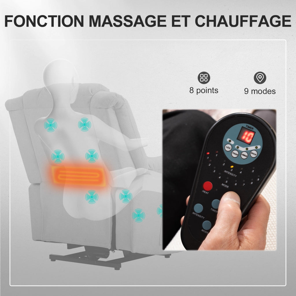 Poltrona relax elettrica alzapersona con massaggio e riscaldamento ¨C Xylo ¨C grigio scuro