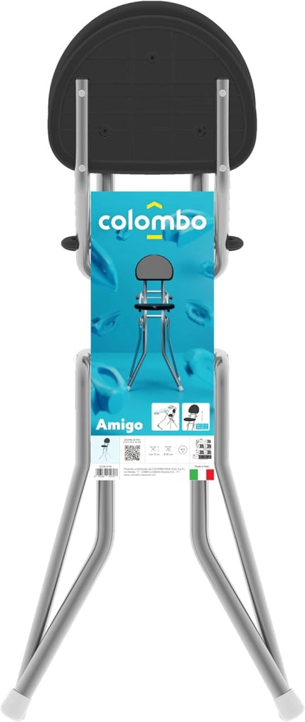 Sedia Sgabello da stiro , sgabello per stirare comodo altezza regolabile COLOMBO AMIGO