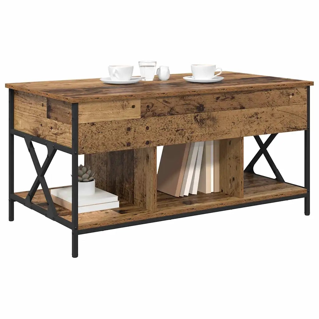 Tavolino da Salotto-Tavolino da soggiorno-Tavolo Legno vecchio 100 x 55 x 48.5 cm