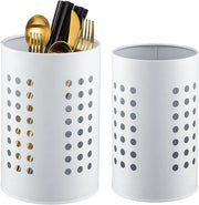Sostegno per accessori da cucina in acciaio inox - Cassetto per posizionamento forchette - 2 pezzi - Bianco - Rondi