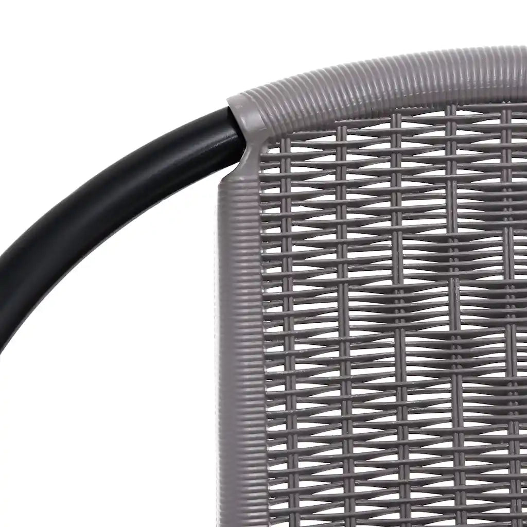 Sedie da Giardino 4 pz Nere Plastica Stile Rattan Acciaio 110kg 312495