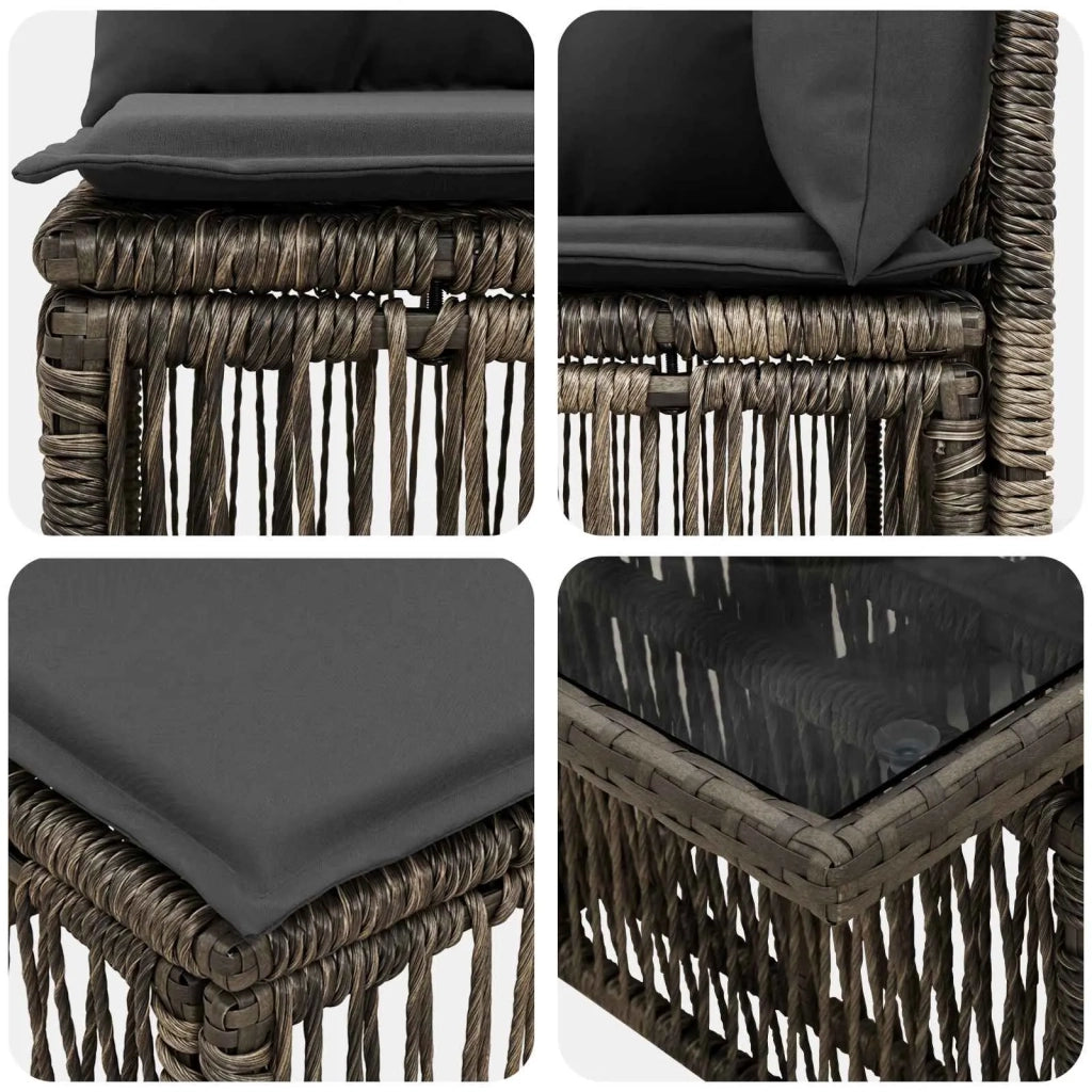 Set Divano da Giardino 6 pz Grigio polyrattan 3436436