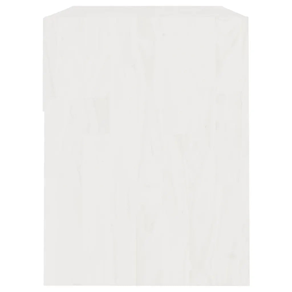 Comodino | Armadio da Notte | Mobiletto da notte Bianco 40x31x40 cm in Legno Massello di Pino