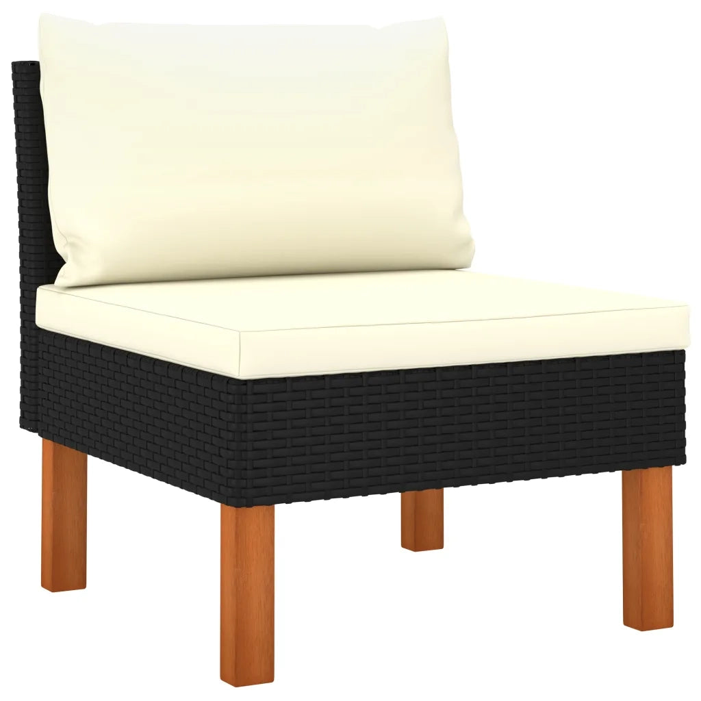 Set Divani da Giardino 8 pz con Cuscini in Polyrattan Nero 3059741