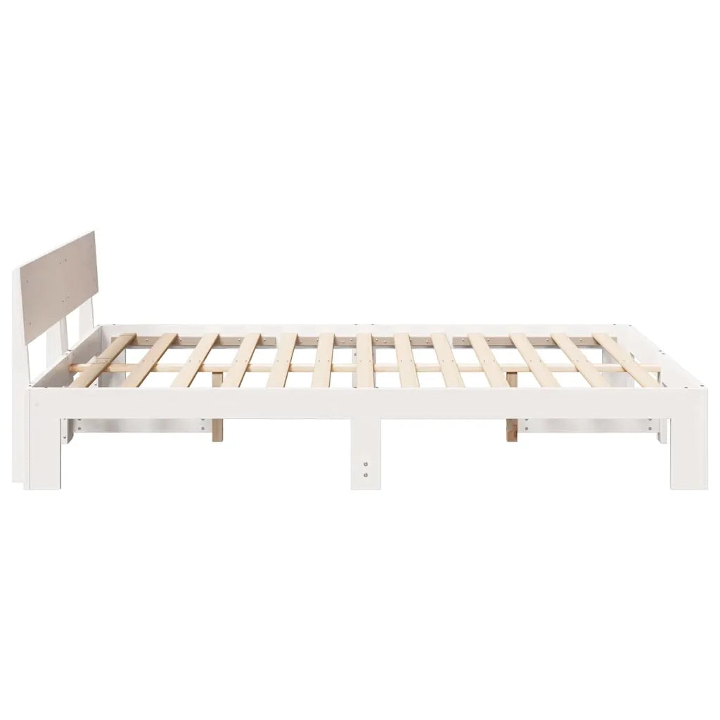 Struttura del letto-Giroletto-Rete del Letto Bianco 150 x 200 cm Pino massello 288778